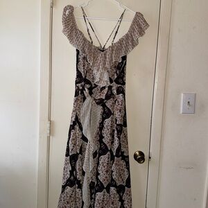 Joyfolie Black and Cream Maxi Dress